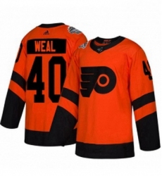 Mens Adidas Philadelphia Flyers 40 Jordan Weal Orange Authentic 2019 Stadium Series Stitched NHL Jersey 