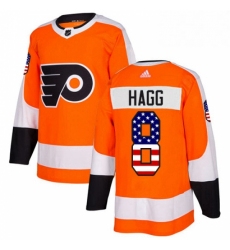 Mens Adidas Philadelphia Flyers 8 Robert Hagg Authentic Orange USA Flag Fashion NHL Jersey 