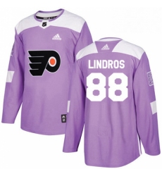 Mens Adidas Philadelphia Flyers 88 Eric Lindros Authentic Purple Fights Cancer Practice NHL Jersey 