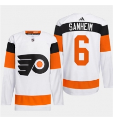 Men's Philadelphia Flyers #6 Travis Sanheim White 2024 Stadium Series Stitched Jersey