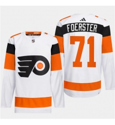 Men's Philadelphia Flyers #71 Tyson Foerster White 2024 Stadium Series Stitched Jersey