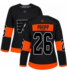 Womens Adidas Philadelphia Flyers 26 Brian Propp Premier Black Alternate NHL Jersey 