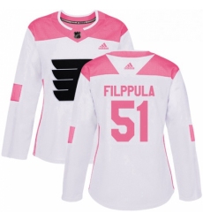Womens Adidas Philadelphia Flyers 51 Valtteri Filppula Authentic WhitePink Fashion NHL Jersey 
