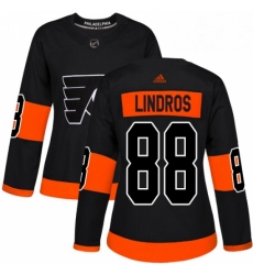 Womens Adidas Philadelphia Flyers 88 Eric Lindros Premier Black Alternate NHL Jersey 
