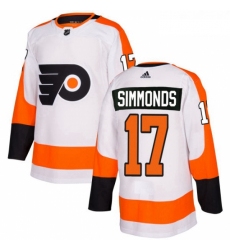 Youth Adidas Philadelphia Flyers 17 Wayne Simmonds Authentic White Away NHL Jersey 