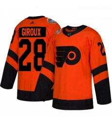 Youth Adidas Philadelphia Flyers 28 Claude Giroux Orange Authentic 2019 Stadium Series Stitched NHL Jersey 