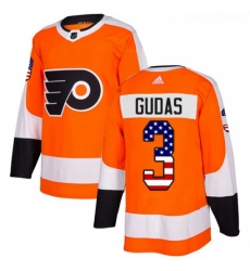 Youth Adidas Philadelphia Flyers 3 Radko Gudas Authentic Orange USA Flag Fashion NHL Jersey 
