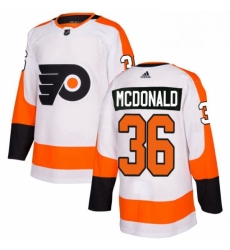 Youth Adidas Philadelphia Flyers 36 Colin McDonald Authentic White Away NHL Jersey 