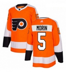 Youth Adidas Philadelphia Flyers 5 Samuel Morin Premier Orange Home NHL Jersey 