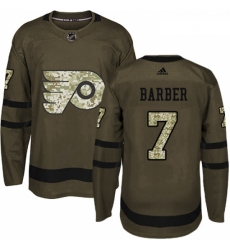Youth Adidas Philadelphia Flyers 7 Bill Barber Authentic Green Salute to Service NHL Jersey 
