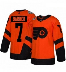 Youth Adidas Philadelphia Flyers 7 Bill Barber Orange Authentic 2019 Stadium Series Stitched NHL Jersey 