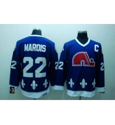 Nordiques #22 Mario Marois Stitched CCM Throwback Blue NHL Jersey