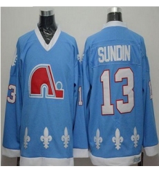 Quebec Nordiques #13 Mats Sundin Light Blue CCM Throwback Stitched NHL Jersey