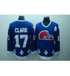 Quebec Nordiques 17 Clark Blue Jerseys CCM