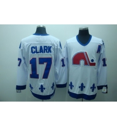 Quebec Nordiques 17 Clark White Jerseys CCM