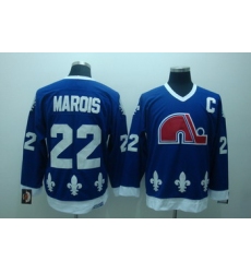 Quebec Nordiques 22 marois blue jerseys C patch