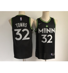 Men Minnesota Timberwolves 32 Karl Anthony Towns Black 2021 Nike City Edition Swingman Stitched NBA Jersey