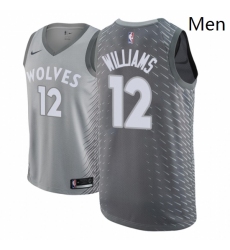 Men NBA 2018 19 Minnesota Timberwolves 12 C J Williams City Edition Gray Jerse