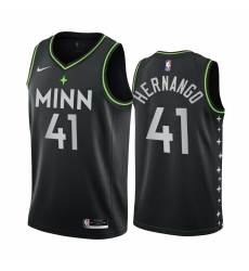 Men Nike Minnesota Timberwolves 41 Juancho Hernangomez Black NBA Swingman 2020 21 City Edition Jersey