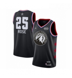 Mens Minnesota Timberwolves 25 Derrick Rose Swingman Black 2019 All Star Game Basketball Jersey 