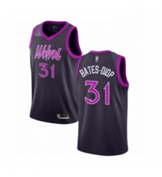 Mens Minnesota Timberwolves 31 Keita Bates Diop Authentic Purple Basketball Jersey City Edition 