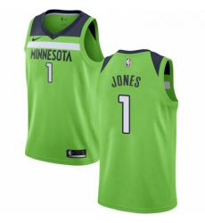 Mens Nike Minnesota Timberwolves 1 Tyus Jones Swingman Green NBA Jersey Statement Edition