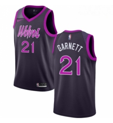 Mens Nike Minnesota Timberwolves 21 Kevin Garnett Swingman Purple NBA Jersey City Edition