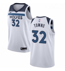 Mens Nike Minnesota Timberwolves 32 Karl Anthony Towns Authentic White NBA Jersey Association Edition