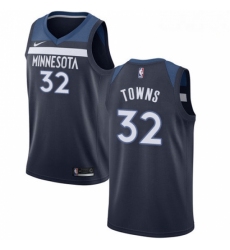 Mens Nike Minnesota Timberwolves 32 Karl Anthony Towns Swingman Navy Blue Road NBA Jersey Icon Edition