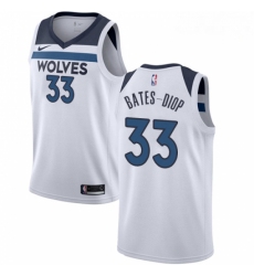 Mens Nike Minnesota Timberwolves 33 Keita Bates Diop Swingman White NBA Jersey Association Edition 