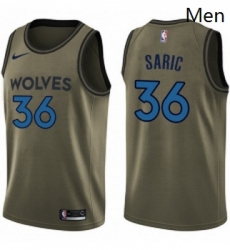 Mens Nike Minnesota Timberwolves 36 Dario Saric Swingman Green Salute to Service NBA Jersey 