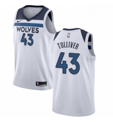 Mens Nike Minnesota Timberwolves 43 Anthony Tolliver Swingman White NBA Jersey Association Edition 