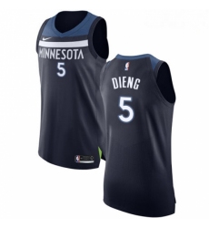 Mens Nike Minnesota Timberwolves 5 Gorgui Dieng Authentic Navy Blue Road NBA Jersey Icon Edition