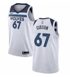 Mens Nike Minnesota Timberwolves 67 Taj Gibson Authentic White NBA Jersey Association Edition 