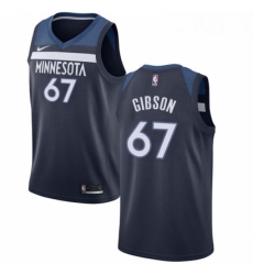 Mens Nike Minnesota Timberwolves 67 Taj Gibson Swingman Navy Blue Road NBA Jersey Icon Edition 