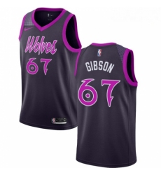 Mens Nike Minnesota Timberwolves 67 Taj Gibson Swingman Purple NBA Jersey City Edition 