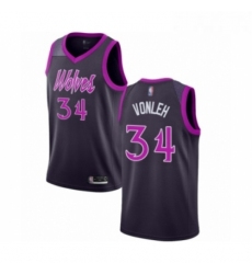 Womens Minnesota Timberwolves 34 Noah Vonleh Swingman Purple Basketball Jersey City Edition 