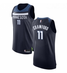 Womens Nike Minnesota Timberwolves 11 Jamal Crawford Authentic Navy Blue Road NBA Jersey Icon Edition 