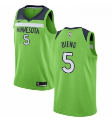 Womens Nike Minnesota Timberwolves 5 Gorgui Dieng Authentic Green NBA Jersey Statement Edition