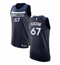 Womens Nike Minnesota Timberwolves 67 Taj Gibson Authentic Navy Blue Road NBA Jersey Icon Edition 