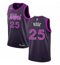 Youth Nike Minnesota Timberwolves 25 Derrick Rose Swingman Purple NBA Jersey City Edition 