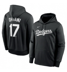 Los Angeles Dodgers 17 Shohei Ohtani Black Name  26 Number Pullover Hoodie