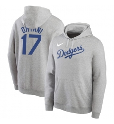 Los Angeles Dodgers 17 Shohei Ohtani Grey Name  26 Number Pullover Hoodie