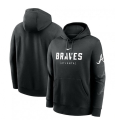 Mens Nike Black Atlanta Braves Fashion Club Pullover Hoodie