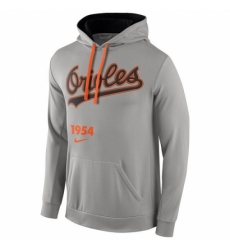 Men MLB Baltimore Orioles Nike Cooperstown Performance Pullover Hoodie Gray
