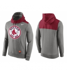 MLB Men Boston Red Sox Nike Gray Cooperstown Collection Hybrid Pullover Hoodie