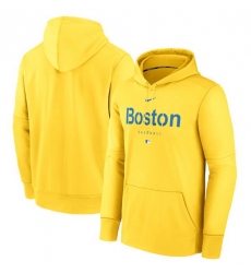 Men Boston Red Sox Gold City Connect Pregame Performance Pullover Hoodie