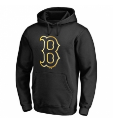 Men MLB Boston Red Sox Gold Collection Pullover Hoodie Black