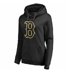 MLB Boston Red Sox Women Gold Collection Pullover Hoodie Black