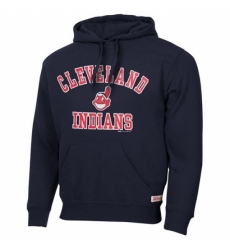 Men MLB Cleveland Indians Stitches Fastball Fleece Pullover Hoodie Navy Blue